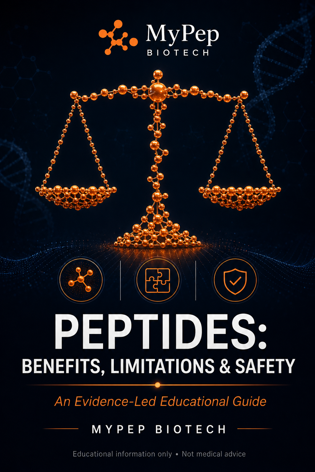 Peptides: Benefits, Limitations and Safety — MyPep Biotech educational guide cover